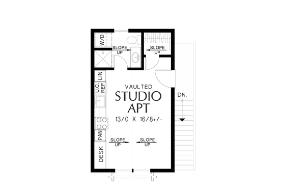 Floor Plan - Upper Floor for Cottage House Plan #48-1092 - 1 bed, 1 bath