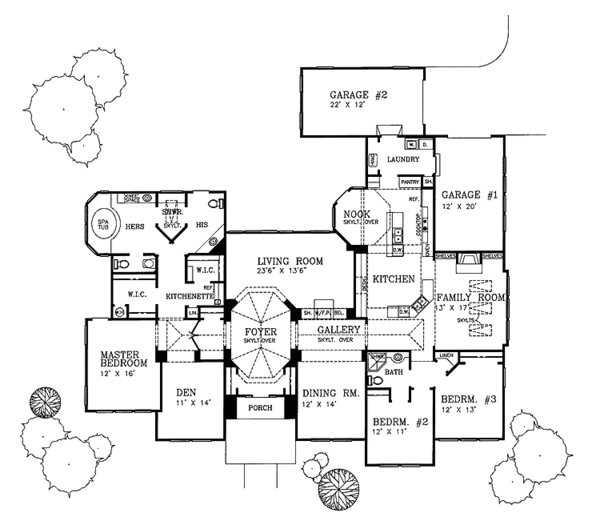 Architectural House Design - Contemporary Floor Plan - Main Floor Plan #72-1070