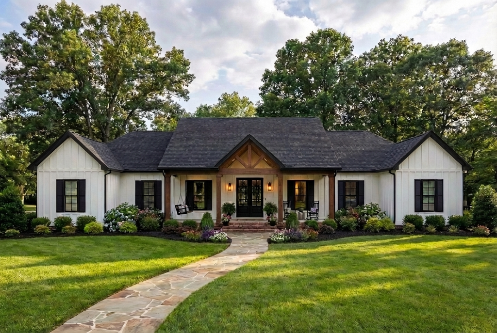 Exterior - Front Elevation 2 for Farmhouse House Plan #406-9670 - 3 bed, 2 bath