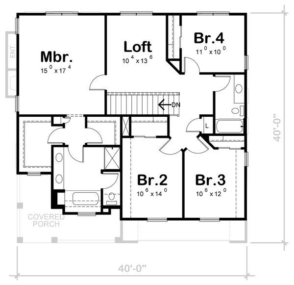 House Plan Design - Bungalow Floor Plan - Upper Floor Plan #20-1846