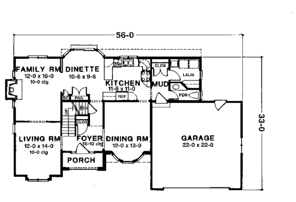 House Plan Design - Traditional Floor Plan - Main Floor Plan #1001-121