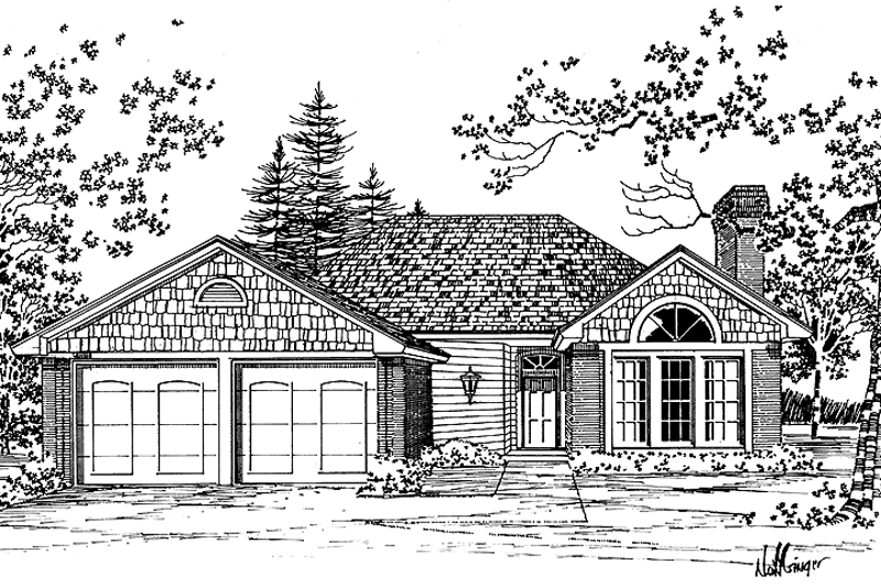 Home Plan - Exterior - Front Elevation 3 for Ranch House Plan #310-1041 - 3 bed, 2 bath