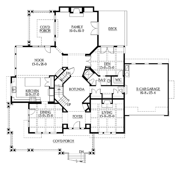 House Plan Design - Craftsman Floor Plan - Main Floor Plan #132-487