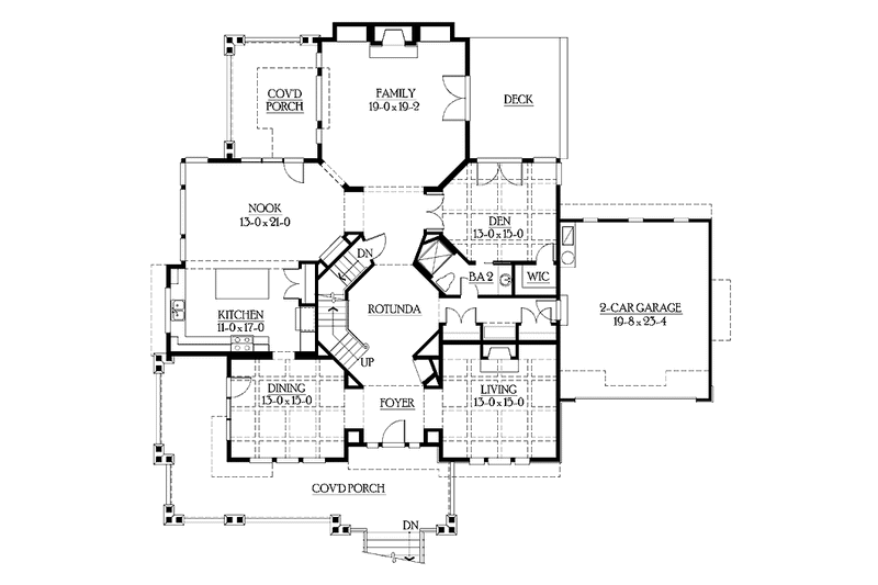 Dream House Plan - Floor Plan - Main Floor for Craftsman House Plan #132-487 - 4 bed, 4 bath