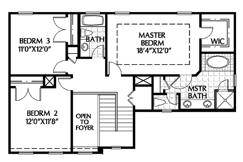 Dream House Plan - Floor Plan - Upper Floor for Country House Plan #999-79 - 3 bed, 2.5 bath