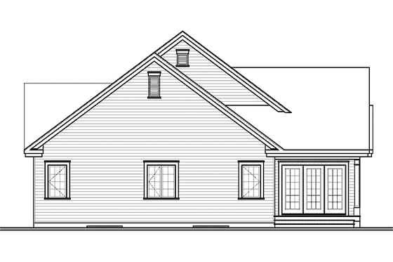 Exterior - Rear Elevation for Country House Plan #23-2529 - 3 bed, 1 bath