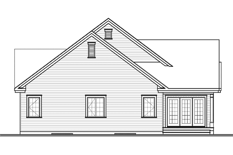 Home Plan - Exterior - Rear Elevation for Country House Plan #23-2529 - 3 bed, 1 bath