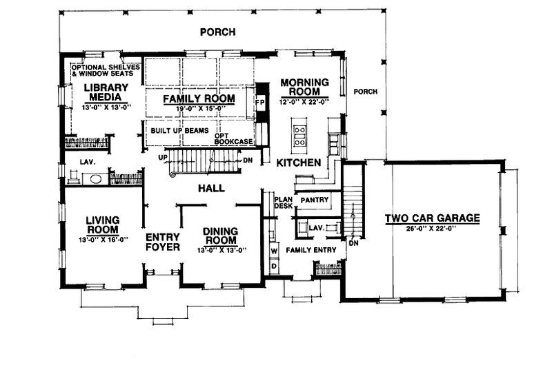Home Plan - Floor Plan - Main Floor for Classical House Plan #1016-23 - 4 bed, 2 bath