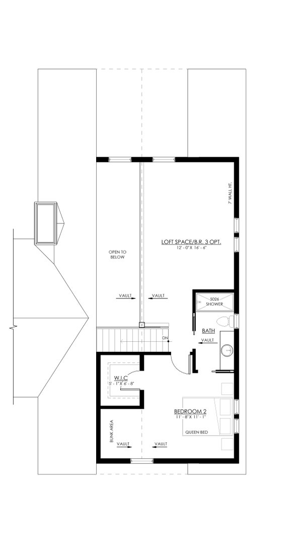 Cabin Floor Plan - Upper Floor Plan #1114-9
