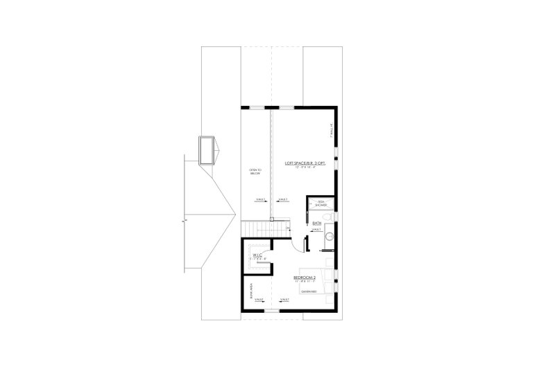 House Plan Design - Floor Plan - Upper Floor for Cabin House Plan #1114-9 - 2 bed, 2 bath