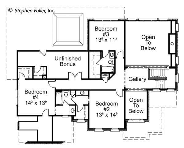 Architectural House Design - Colonial Floor Plan - Upper Floor Plan #429-405