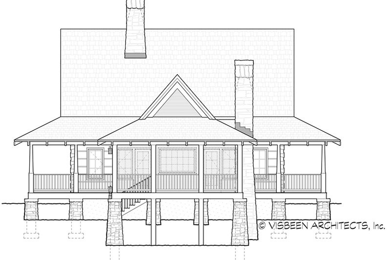 Dream House Plan - Exterior - Rear Elevation for Log House Plan #928-281 - 2 bed, 2 bath