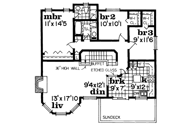 Dream House Plan - Floor Plan - Upper Floor for Country House Plan #47-719 - 3 bed, 2 bath