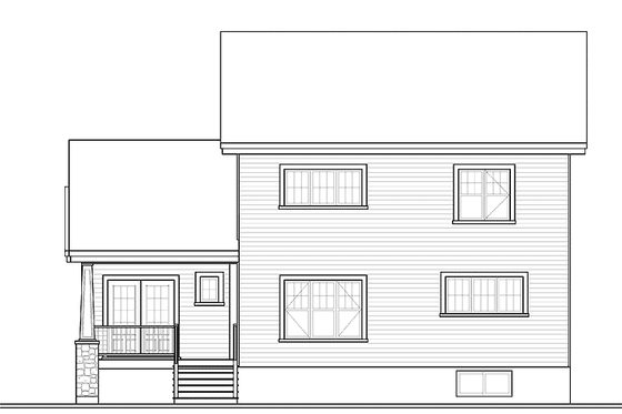 Exterior - Rear Elevation for Traditional House Plan #23-2508 - 3 bed, 1.5 bath