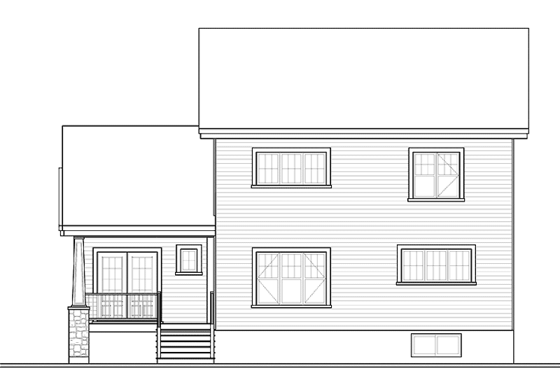 Home Plan - Exterior - Rear Elevation for Traditional House Plan #23-2508 - 3 bed, 1.5 bath