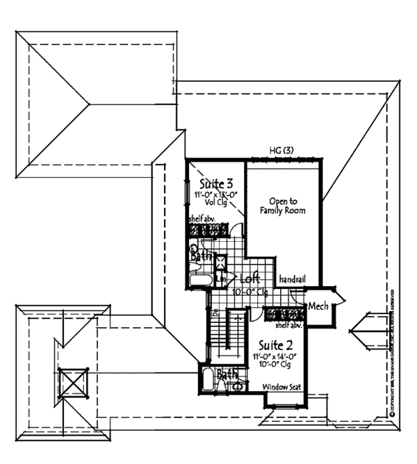 Dream House Plan - Country Floor Plan - Upper Floor Plan #1007-55