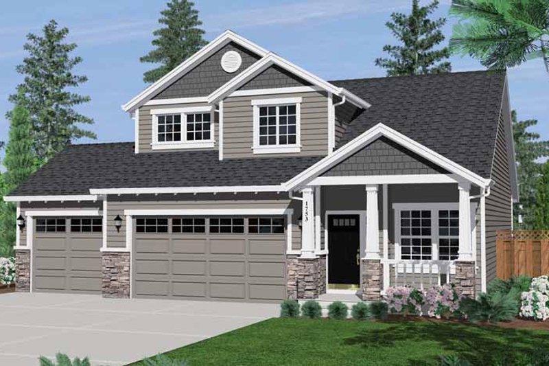 House Blueprint - Craftsman Exterior - Front Elevation Plan #943-16