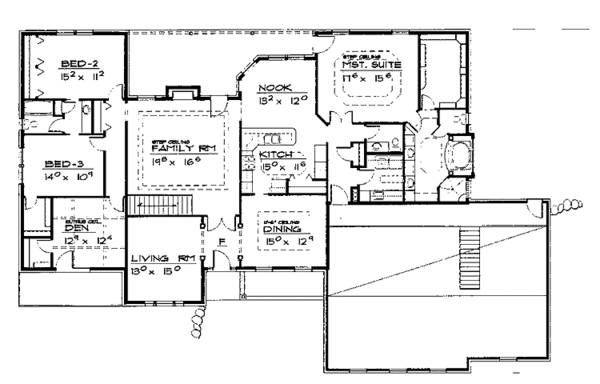 House Blueprint - European Floor Plan - Main Floor Plan #308-269