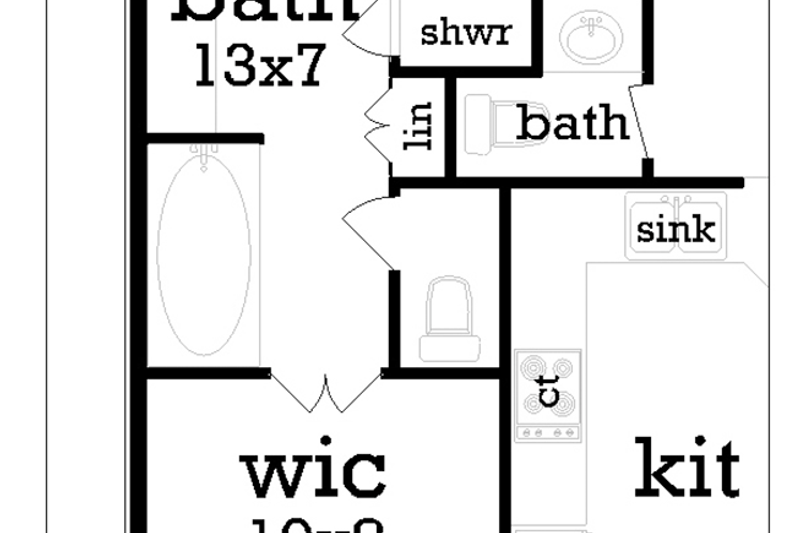 Home Plan - Interior - Master Bathroom for Traditional House Plan #45-473 - 3 bed, 2.5 bath