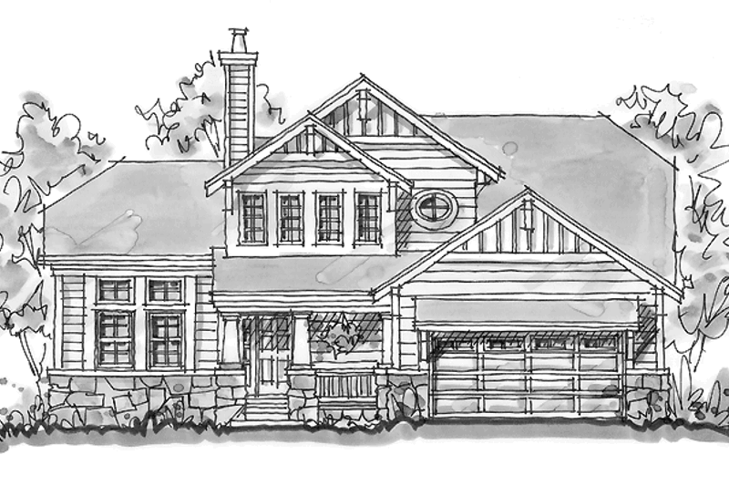 Dream House Plan - Craftsman Exterior - Front Elevation Plan #20-2221