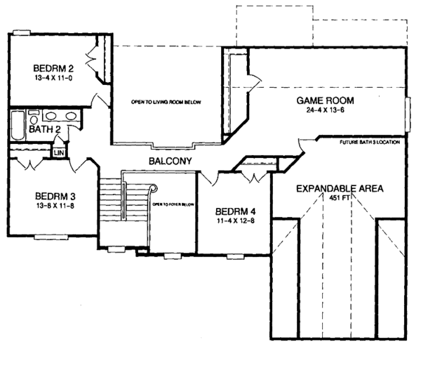 House Plan Design - Country Floor Plan - Upper Floor Plan #952-40