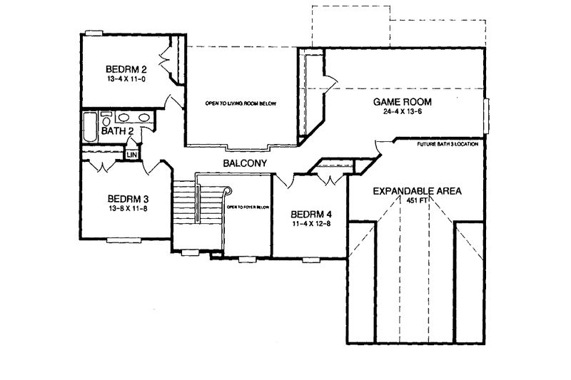 Dream House Plan - Floor Plan - Upper Floor for Country House Plan #952-40 - 4 bed, 2.5 bath