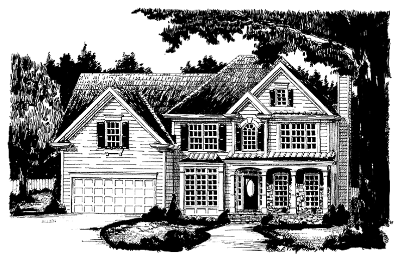 Dream House Plan - Exterior - Front Elevation 3 for Colonial House Plan #927-355 - 4 bed, 3 bath