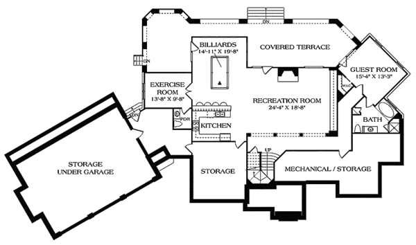 Home Plan - Craftsman Floor Plan - Lower Floor Plan #453-455