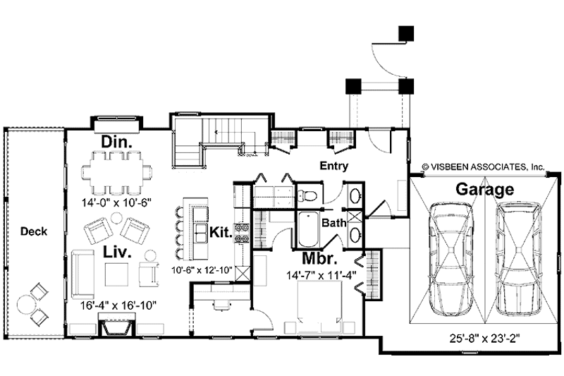 Home Plan - Floor Plan - Main Floor for Traditional House Plan #928-115 - 2 bed, 2 bath