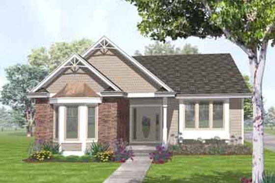 Exterior - Front Elevation for Traditional House Plan #50-285 - 3 bed, 2 bath
