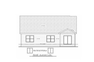 Exterior - Rear Elevation for Traditional House Plan #20-2358 - 3 bed, 2 bath