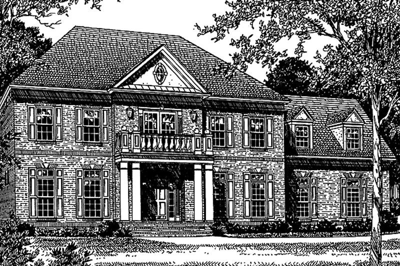Architectural House Design - Exterior - Front Elevation 3 for Classical House Plan #453-164 - 4 bed, 3.5 bath