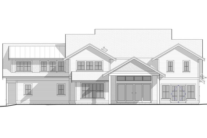 House Design - Exterior - Rear Elevation for Farmhouse House Plan #1086-8 - 4 bed, 3.5 bath