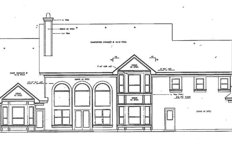 Home Plan - Exterior - Rear Elevation for Country House Plan #472-240 - 4 bed, 3.5 bath