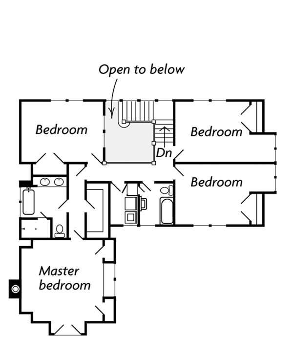 House Plan Design - European Floor Plan - Upper Floor Plan #971-1