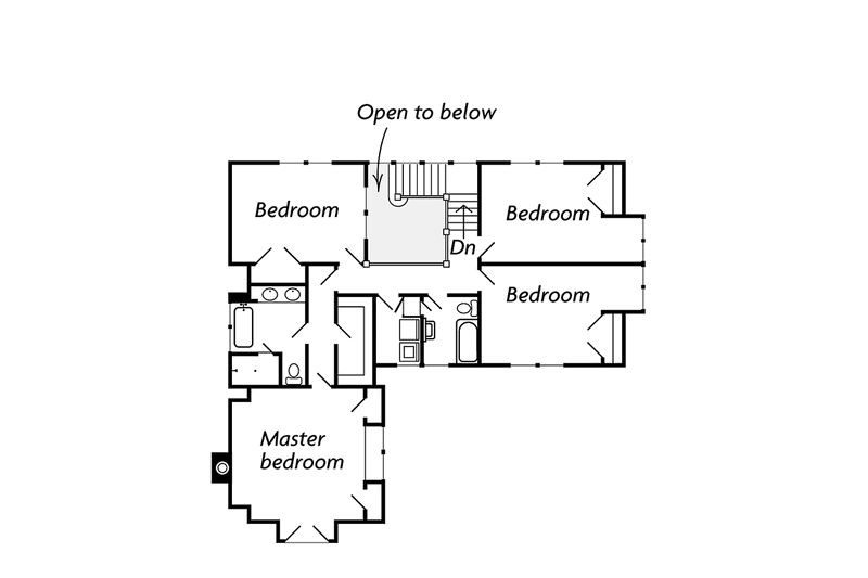 Dream House Plan - Floor Plan - Upper Floor for European House Plan #971-1 - 4 bed, 2 bath