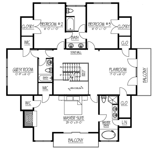Architectural House Design - Contemporary Floor Plan - Upper Floor Plan #1061-7