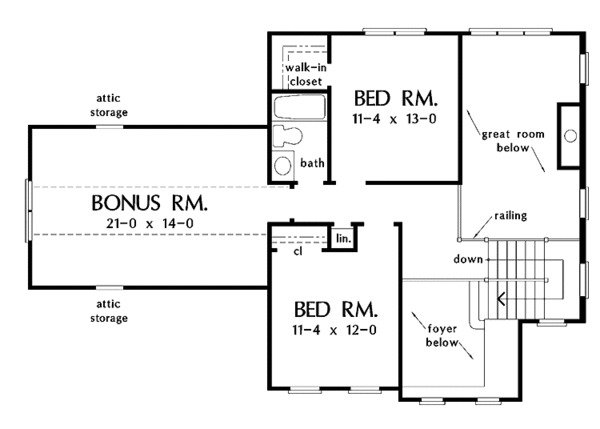 House Plan Design - Country Floor Plan - Upper Floor Plan #929-552