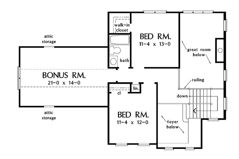 Architectural House Design - Floor Plan - Upper Floor for Country House Plan #929-552 - 3 bed, 2.5 bath