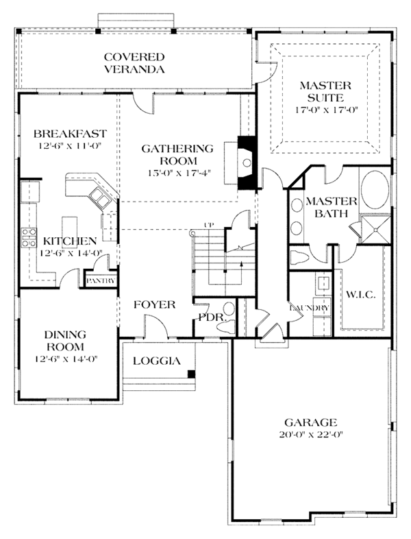 Architectural House Design - Traditional Floor Plan - Main Floor Plan #453-150