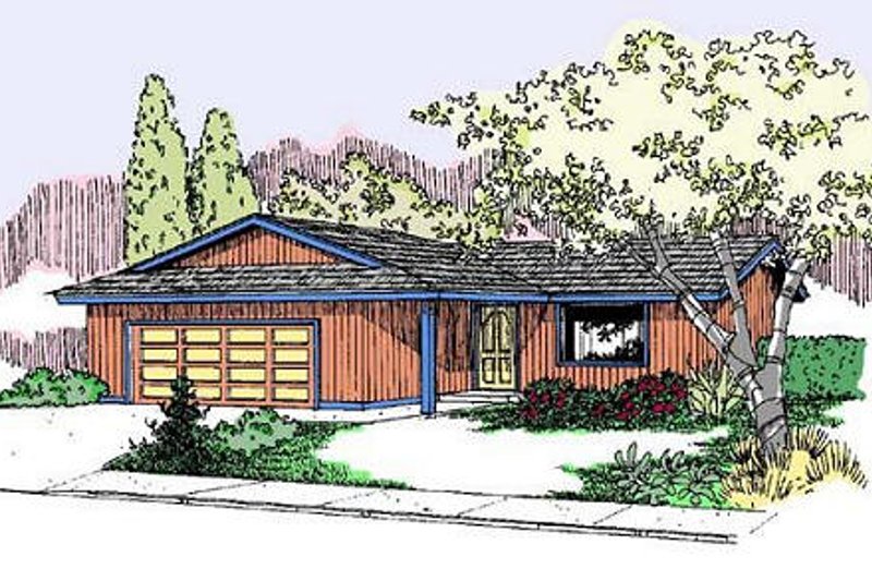 House Blueprint - Ranch Exterior - Front Elevation Plan #60-559