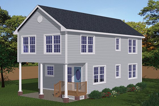 Exterior - Front Elevation 4 for Traditional House Plan #1061-33 - 3 bed, 2.5 bath