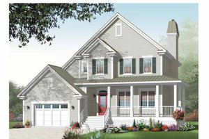 Country Exterior - Front Elevation Plan #23-2443