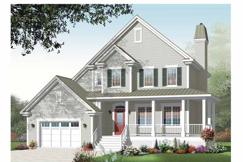 Home Plan - Country Exterior - Front Elevation Plan #23-2443