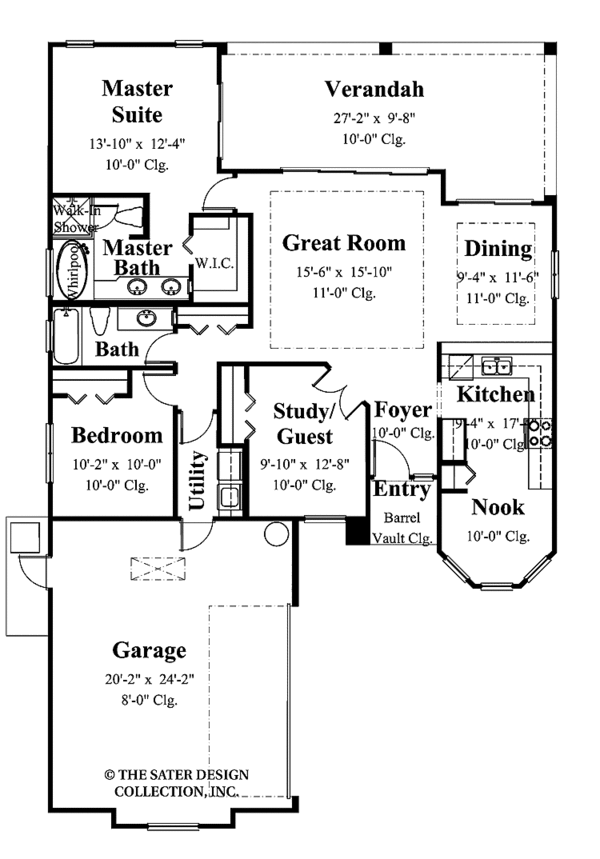 House Design - Mediterranean Floor Plan - Main Floor Plan #930-385