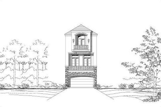 Exterior - Front Elevation for Traditional House Plan #411-735 - 3 bed, 3.5 bath