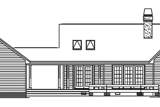 Exterior - Rear Elevation for Ranch House Plan #929-131 - 3 bed, 2 bath