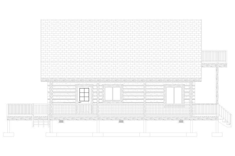 House Design - Exterior - Other Elevation 1 for Log House Plan #1060-413 - 1 bed, 2 bath