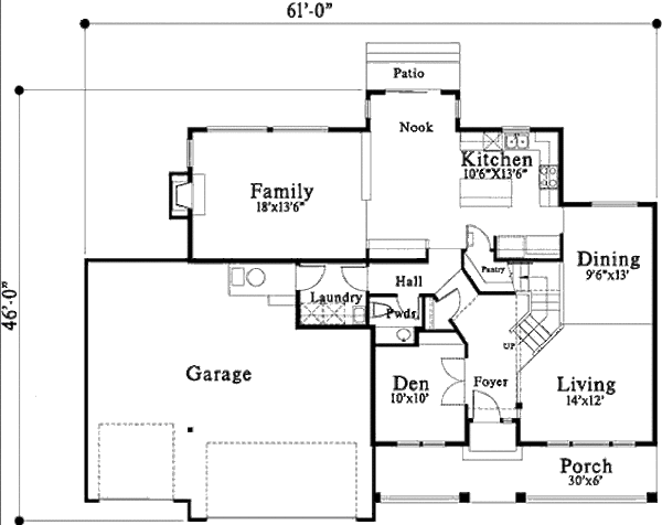 Traditional Floor Plan - Main Floor Plan #78-125
