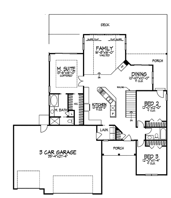 House Design - Ranch Floor Plan - Main Floor Plan #320-901